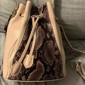 Alessandro Mari snake print leather bucket purse